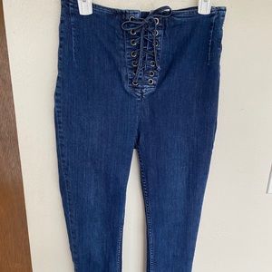 Free People Size 30 High Waist Skinny Tie Jean